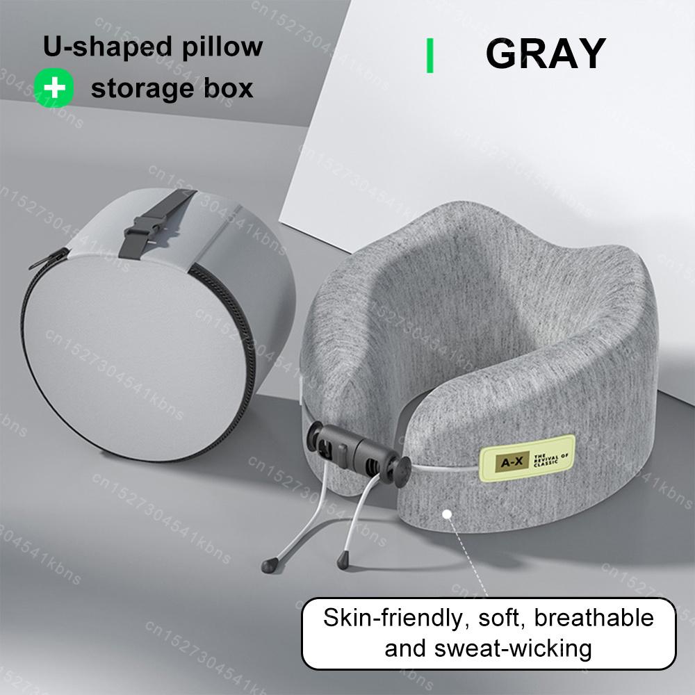 Memory Foam U-Shaped Neck Pillow for Travel Flight Comfort Support Ergonomic Sleep Cushion Headrest Plane Relief