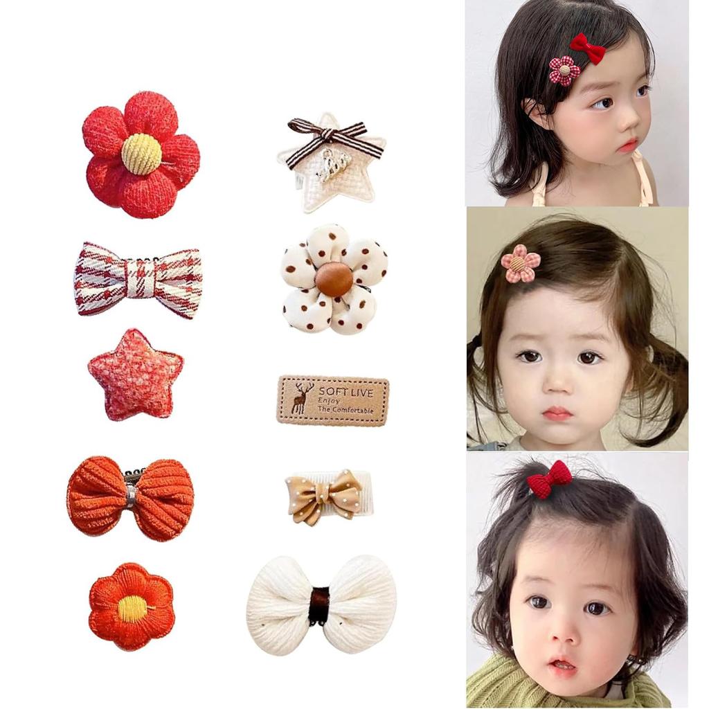 LEACAGR Păr pentru bebeluși Breton pentru păr pentru bebeluși Cadou pentru ziua de naștere de agrafă, ac de păr, fete, copii, accesoriu, agrafă, accesoriu, Kamidome, drăguț, elegant, (Setul 10)