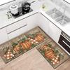 Fall Thanksgiving Pumpkin Kitchen Rugs Hello Pumpkins and Sunflowers Thankful Farmhouse Floor Mats and Rugs Washable for Kitchen