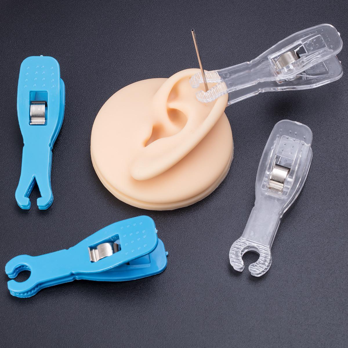 

10pcs Acrylic Piercing Tool Kit - Professional Round & Triangle Opening Clamps with Disposable Hemostat for Safe Body Piercing and Tattoo Supplies Round прозорий
