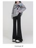Spring Women's Plus Size Micro-Flare Elastic Jeans - Loose Slimming Split Cropped Pants for Petite