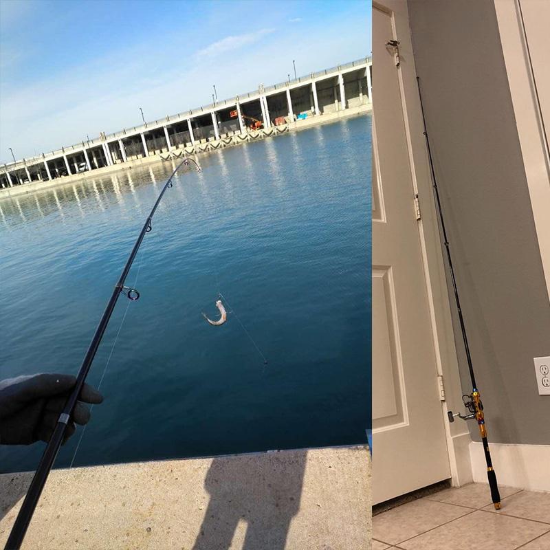 Fiskespö1,8-3,6 m teleskopisk spinnfiskspö Bärbar kolfiberspö för saltvatten