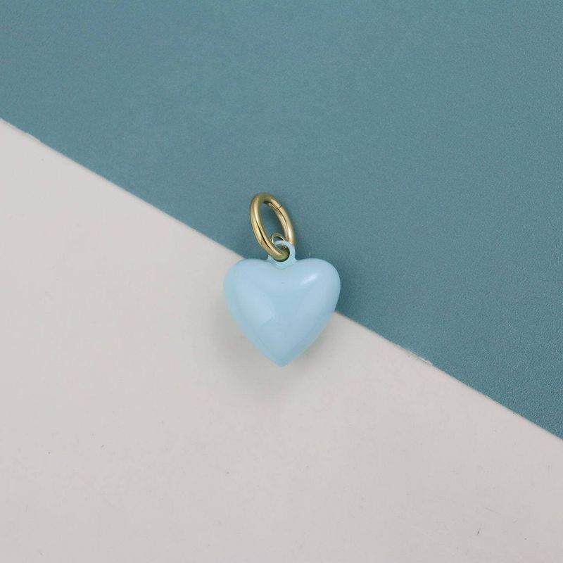 Colorful Hearts American Niche Ra Enamel Heart Moon Pendant Necklace for Women, Versatile and Fashionable