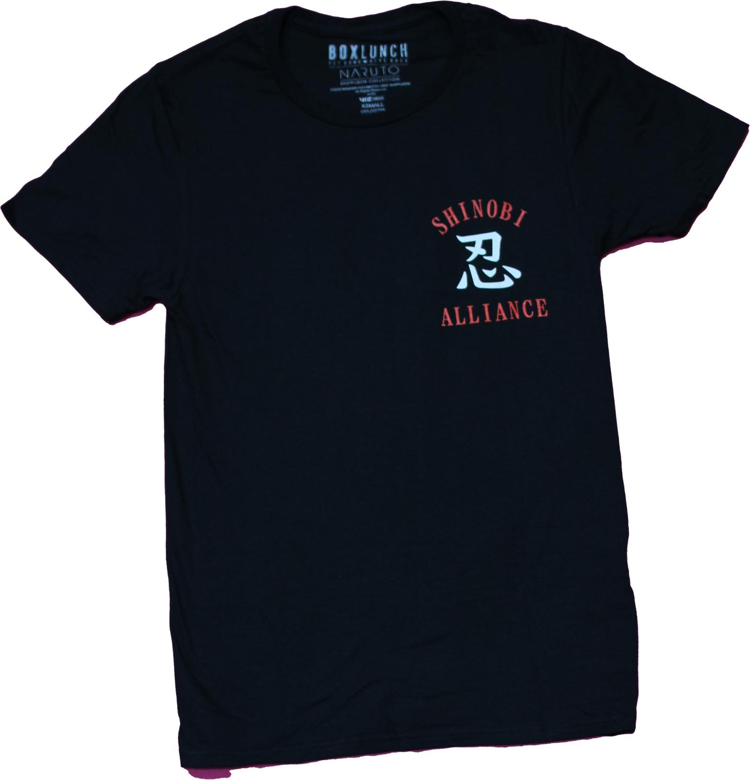 Naruto Shippuden Mens T-shirt - Shinobi Alliance Lapel Back Attack Naruto L