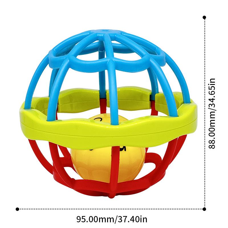 Soft Rubber Teething Rattle & Grasping Ball for Babies 0-12 Months