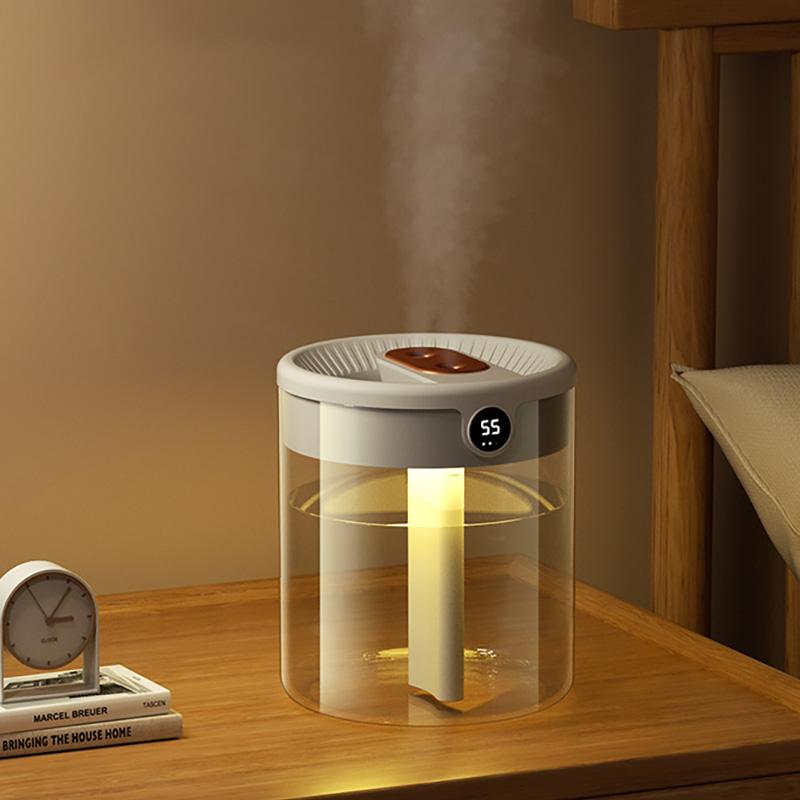 2l Double Jet Humidifier Usb Large Capacity Home Mute Bedroom Office Small Night Light Digital Display Humidifier