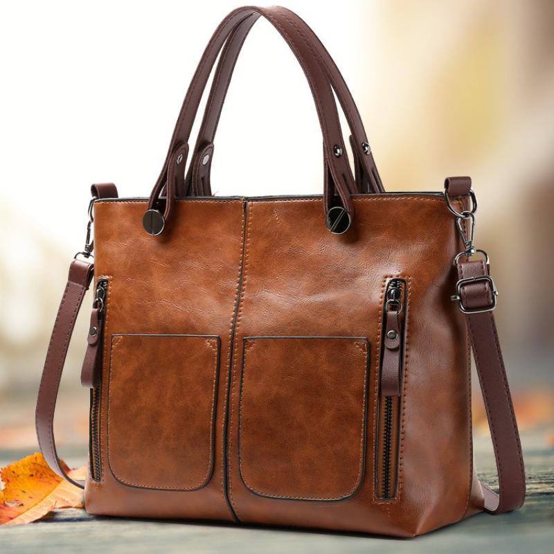 Women's Retro PU Leather Crossbody Handbag Fashion Classical Style Shoulder Purse Casual Daily Bag Purses and Handbags