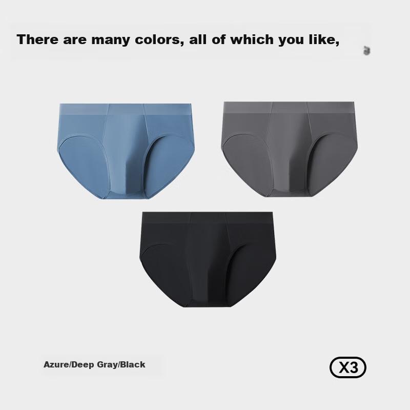 MiiOW [10A Antibacterial Crotch] Men's Underwear, Men's Briefs, Seamless Modal Underwear, Large Size Shorts, 3-Pack