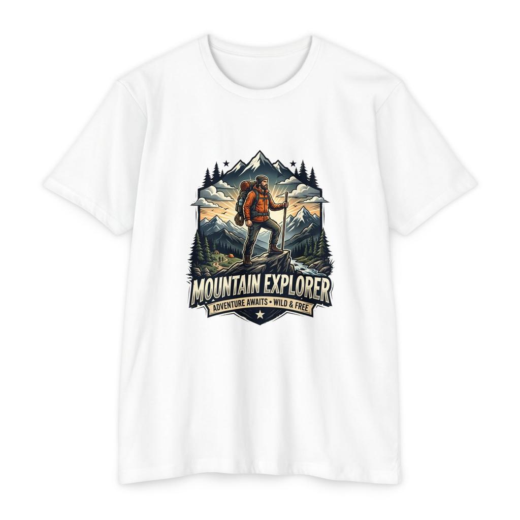 Mountain Explorer Hiking Badge T-Shirt | Adventure Outdoors