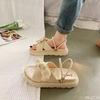 Fashion Sandias  Internet Hot with Skirt Summer Fairy Style 2025 New Style Fashion Student Platform Roman Lady Sandal Flat Shoes