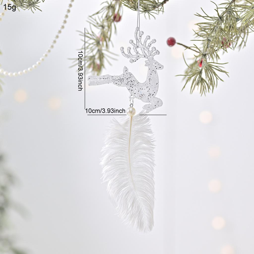 Decoration Pendant 1pc Christmas Decoration Feather Ornament Plastic Christmas Ornament For Indoor Use Gift-Giving