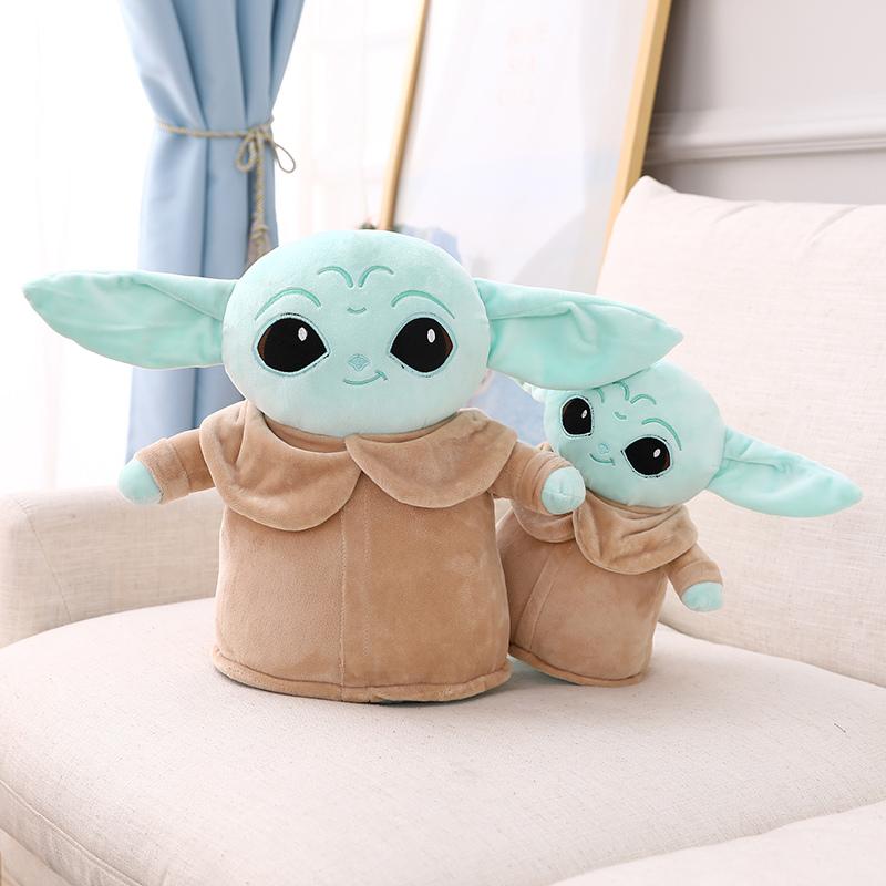 Kawaii Big Size Yoda Plush Toy Grogu Mandalorian Figure Stuffed Animals Yoda Baby Doll Cartoon Soft Room Decor Peluche Gift