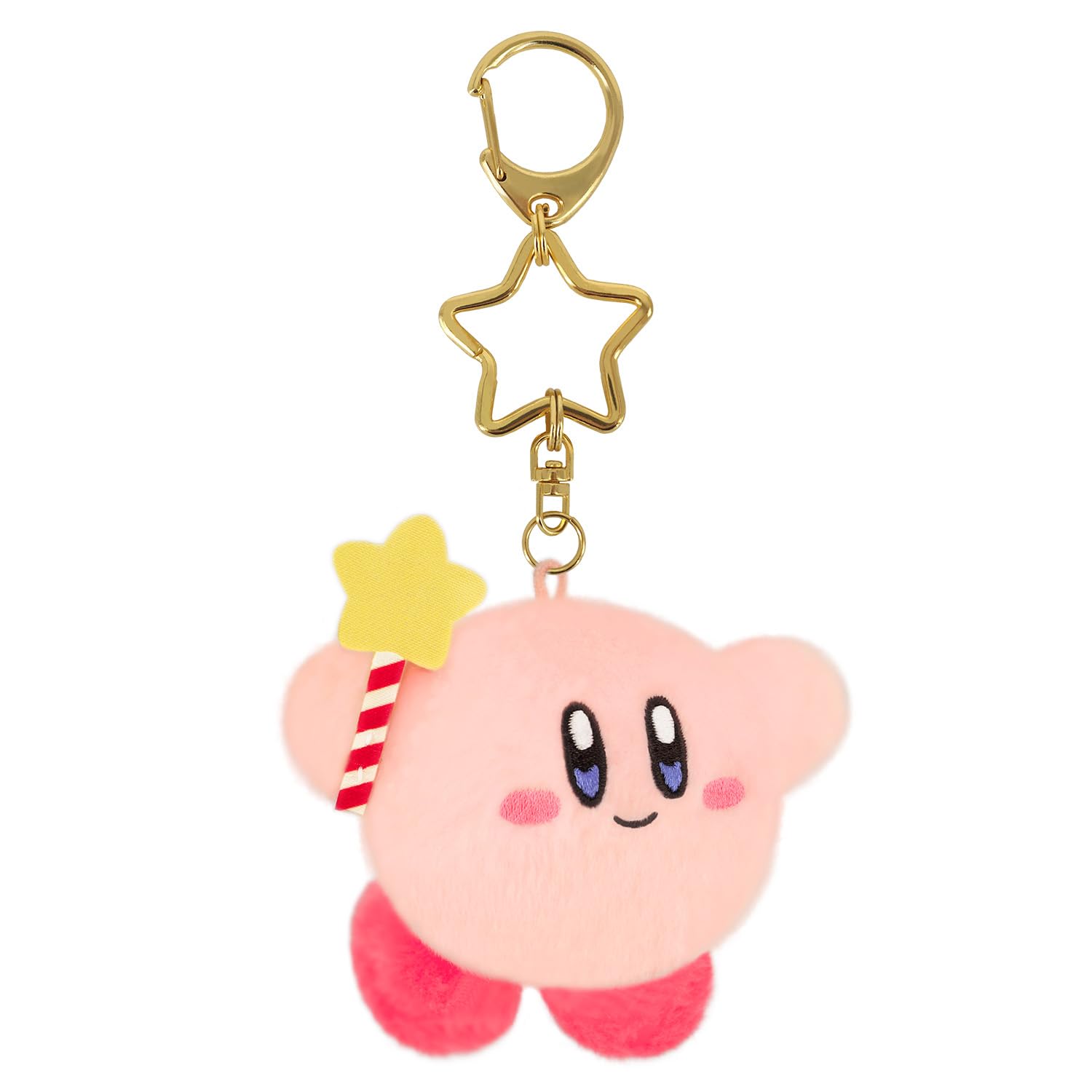 

[Sanei Boeki] Kirby of the Stars Mini Mofu Mascot Keychain Star Rod Plush Toy