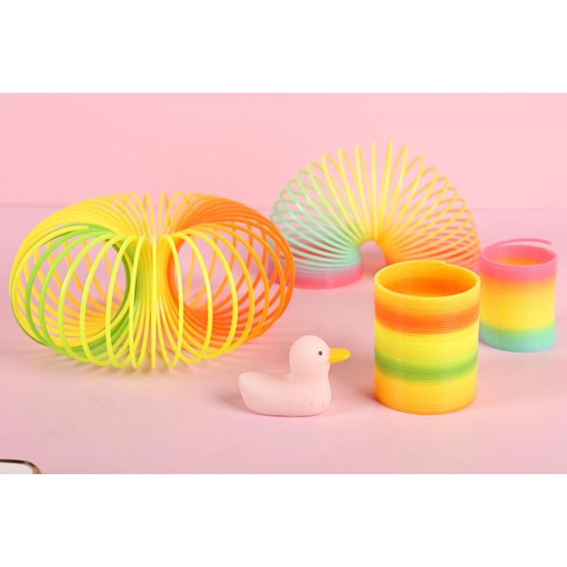 1pcs Rainbow Circle Funny Toys Early Development Educational Folding Plastic Spring Coil Children's Creative Magical Toys