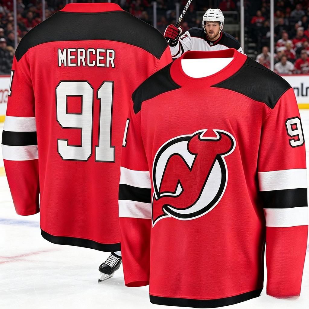 2026 New Jersey Uomo Nuovo Tuta da Allenamento per l'Hockey su Ghiaccio Stampa 3D Squadra Diavoli Sportiva Maglia a Maniche Lunghe Asciugatura Rapida Famiglia