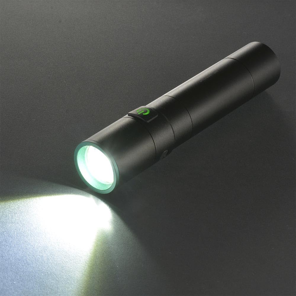 OHM Rechargeable LED 180 and Flashing Functions LH-C18B5 08-1720 Flashlight, Lumens, Zoom, Dimmable,