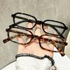 2Pcs Simple and Stylish Square Frame Glasses, Black & Tortoiseshell Combination Frames, for Daily Wear and Reading