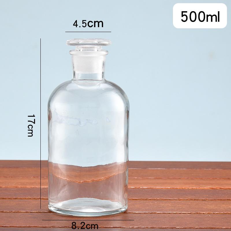 Thickened Brown Transparent Wide-Mouth Frosted Glass Reagent Bottle for Medicine and Chemicals