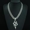 New Hot Selling Full Diamond Spirit Snake Coiled Alloy Pendant, Zodiac Snake Necklace, Men's and Women's Personalized Necklace