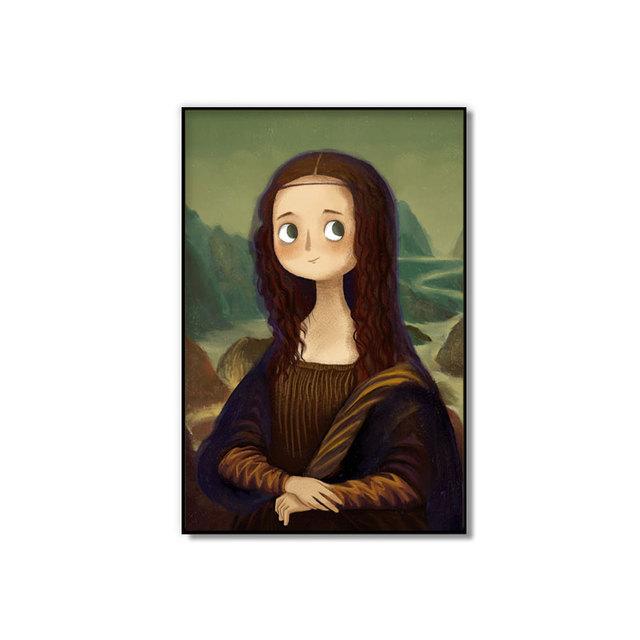 Dipinto di fama mondiale Monna Lisa Pittura decorativa Van Gogh Personaggio dei cartoni animati Poster artistico Stampe murali per la camera da letto della casa dei bambini