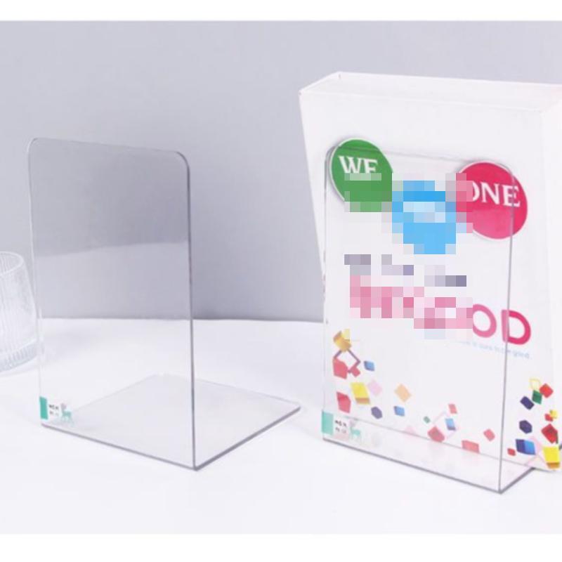 Creative Acrylic Book Stand Transparent Thickened L-shaped Bookshelf Non-slip Student Book Block Office Desk Book Storage and Organizing Rack