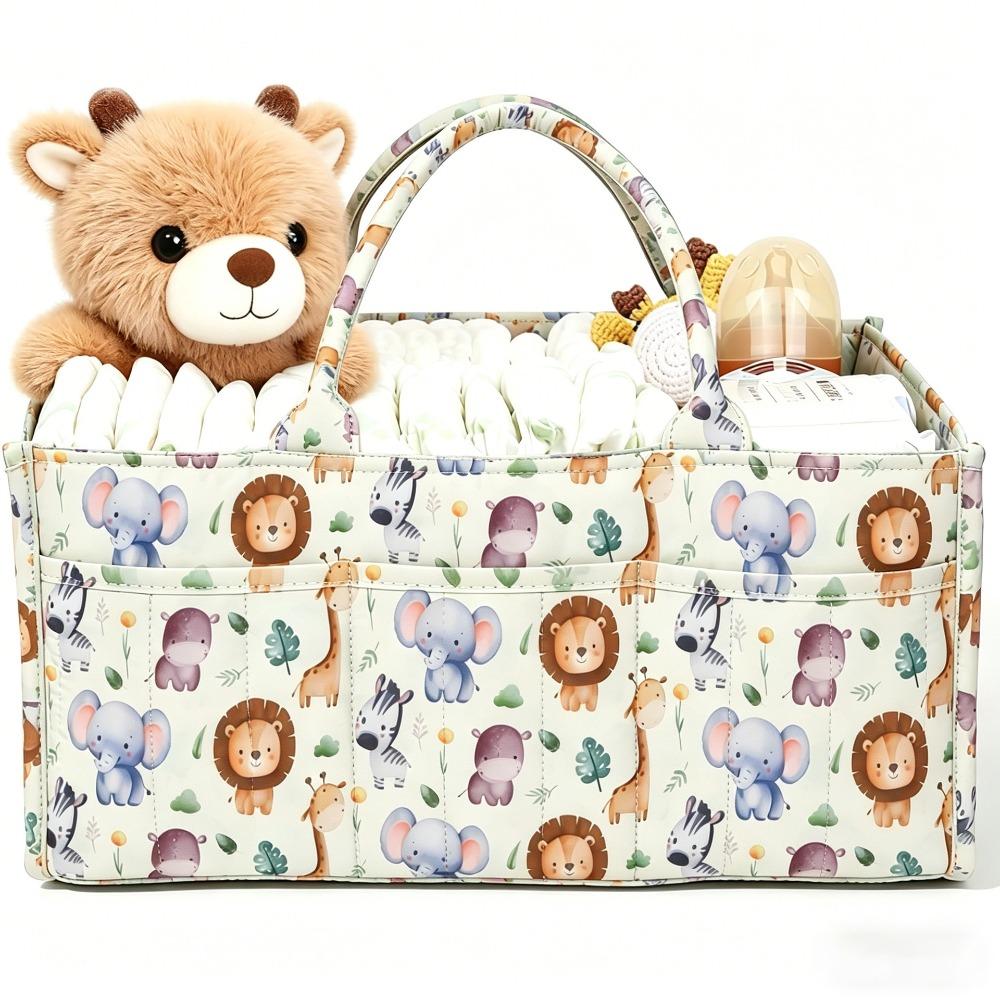 Cesto Portaoggetti Grande Capacità per Nursery Borsa Pannolini Portatile Regalo per Baby Shower