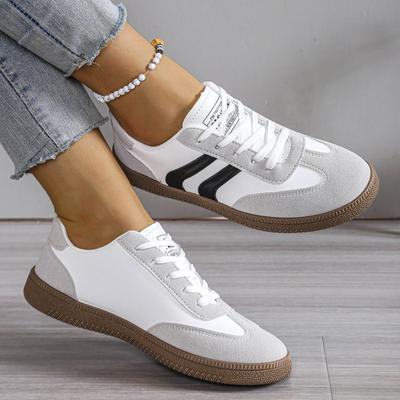 Damen Leichte Sportschuhe - Ganzjahres-Dämpfungssohle, Atmungsaktives Obermaterial aus Synthetikleder, Fitness-Laufen, Tägliche Freizeit-Schnürschuhe