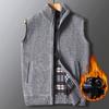 WarmJackets Cardigan Väst Turtleneck Thickened Plus Fleece tröja Stickad dragkedja tröja väst