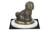 Bichon Frise, Bichon Tenerife, Bichon a poil frise - dog figurine, statue on white marble, trophy for Art-Dog dog show exhibition