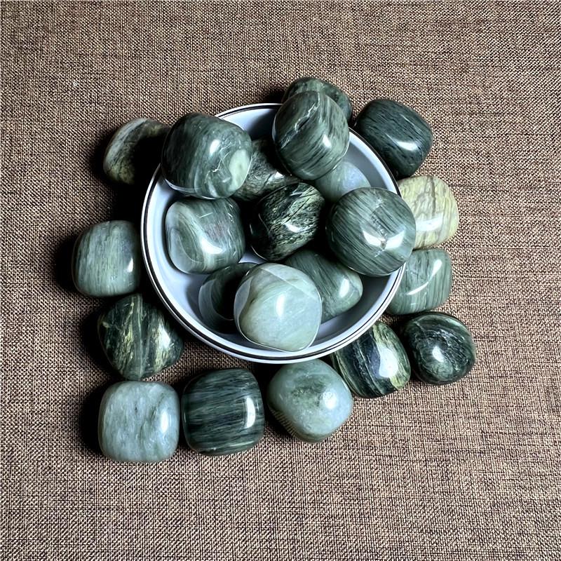 Natuurlijke Groene Haarkwarts Gepolijste Steen voor Aquarium Landschapsdecoratie