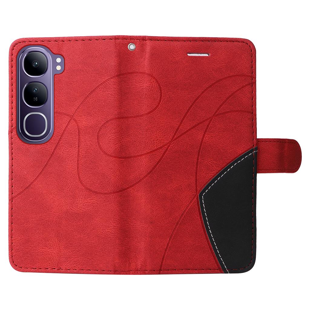 For vivo V40 Lite (Indonesia) 5G/V40 Lite (Indonesia) 4G Leather Case Wallet Stand Color Splicing Phone Cover