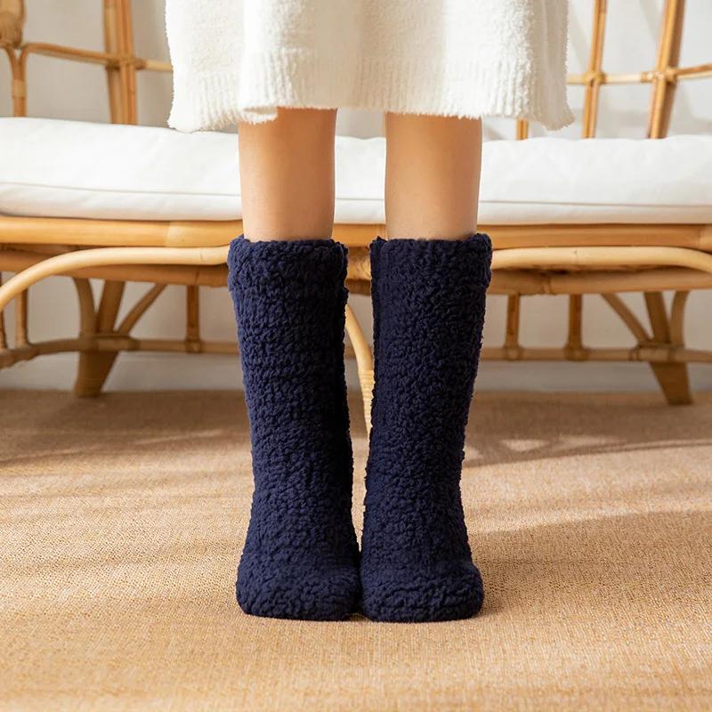 Anti Slip Winter Thermal Socks Thickened Warm Home Soft Plus Velvet Sleeping Floor Slipper Sock Birthday Gift Idea for Women Men