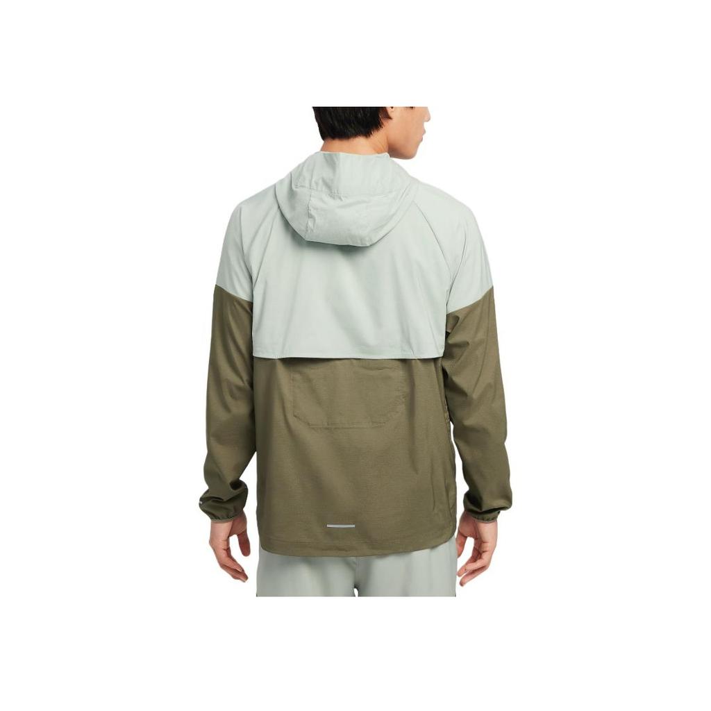 Nike Color Block Hooded Waterproof Long Sleeve Jacket Men jackets Green FB7541-370