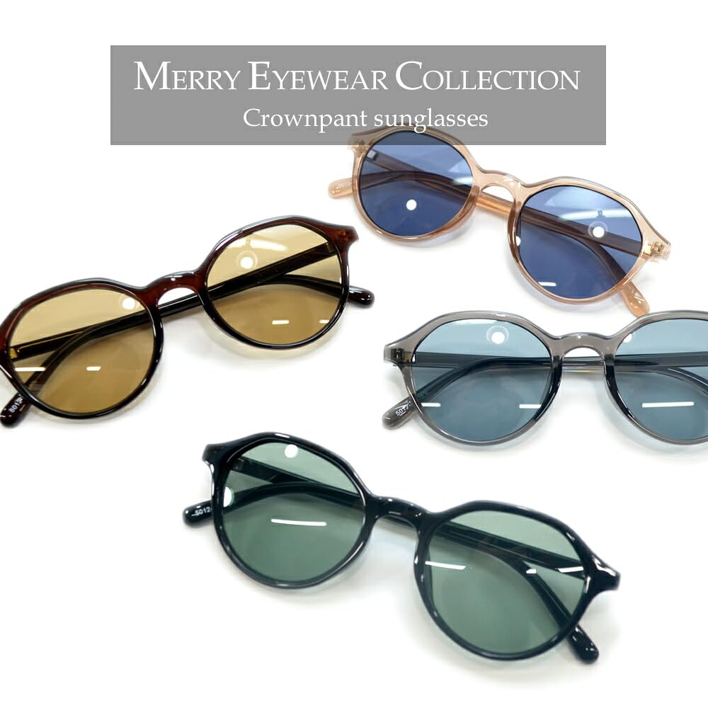 Sunglasses for Men and UV Fashion Crown Boston Tinted Lenses [MERRY PLEASURE] Women, Protection, Glasses, Panto, Round, Style, Ultra-lightweight