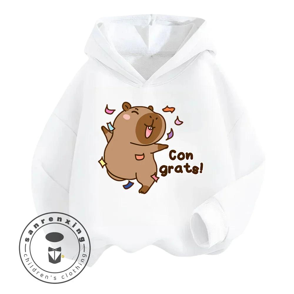 Capybara Cartoon Natural Cotton High Quality Niche Design Exquisite Details Feel Skin Friendly Children's Autumn Winter Hoodie