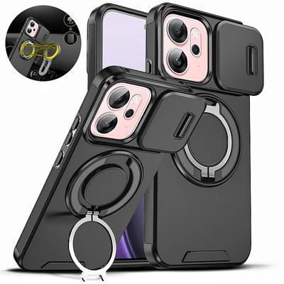 Funda For OPPO Reno 14F 5G Case Armor Slide Camera Lens Protection Back Cover Reno14F Reno14 F 5G Car Magnetic Ring Holder Coque