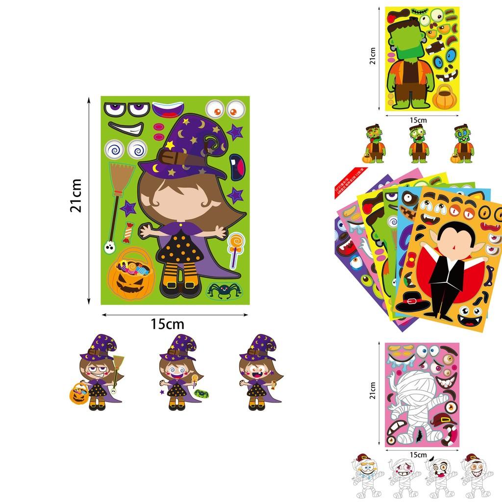 Fun Xh061 Cartoon Pumpkin Stickers For Kids Creative Halloween Decoration Set