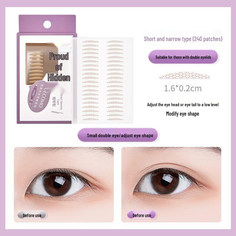 GECOMO Invisible Seamless Eyelid Tape - Natural Thin Big Eye Beauty Makeup Tool for Double and Swollen Eyelids.
