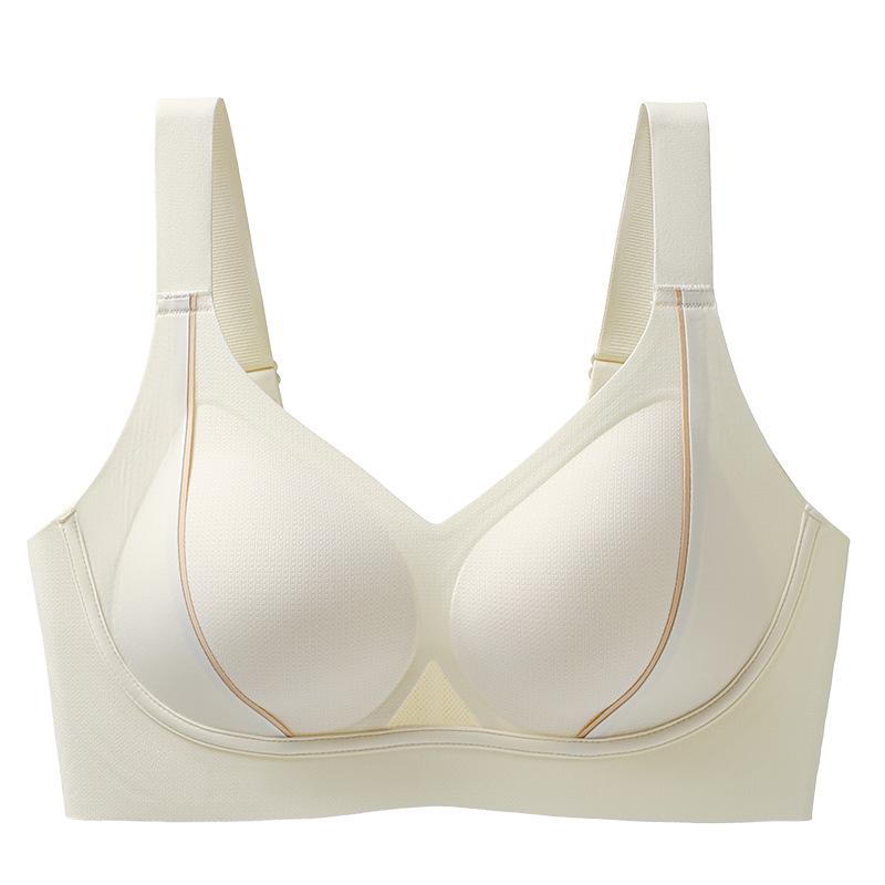 

Underwear women s big breasts show small liquid foundation seamless pull anti-sagging side close breast cover summer thin bra M