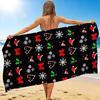 1Pc Christmas Festive Beach Towel Quick Dry Multiuse For Beach Pool Gym Yoga Home Travel Christmas Halloween Xmas Gift S1128