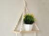 Nordic Triangle Floating Shelves Bohemian Woven Tapestry Storage Rack Ins Wall Hanging Living Room Bedroom Decor Storage Shelf
