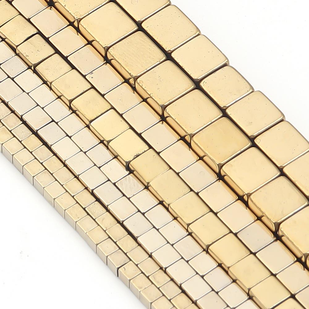 1 Strang 2/3/4/6mm Naturstein Hämatit Perlen Bunt Quadratisch Lose Abstandhalter Würfelperlen Für DIY Schmuckherstellung Armband Halskette