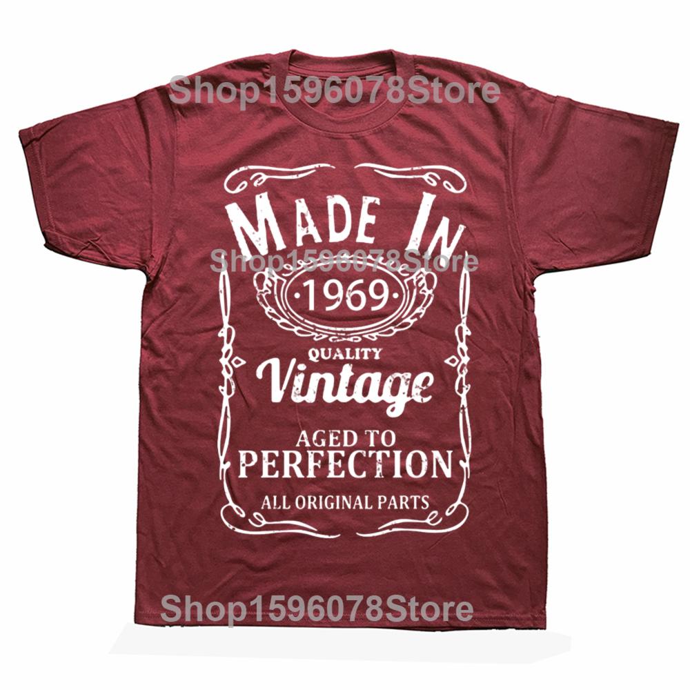 New Men T Shirt Made In 1969 TShirt Born 57th Year Birthday Age Present Vintage Funny Mens Gift Mens Top Tees Father Gift