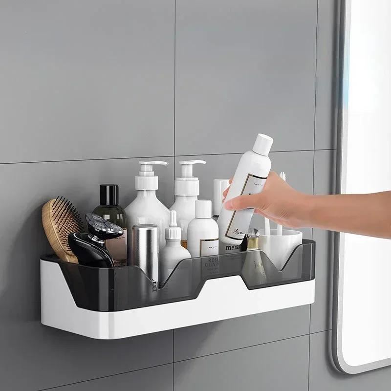 Bathroom Shelf Organizer Shower Storage Rack No Punching Required Corner Shelves Wall Mounted Aluminum Toilet Shampoo Holder