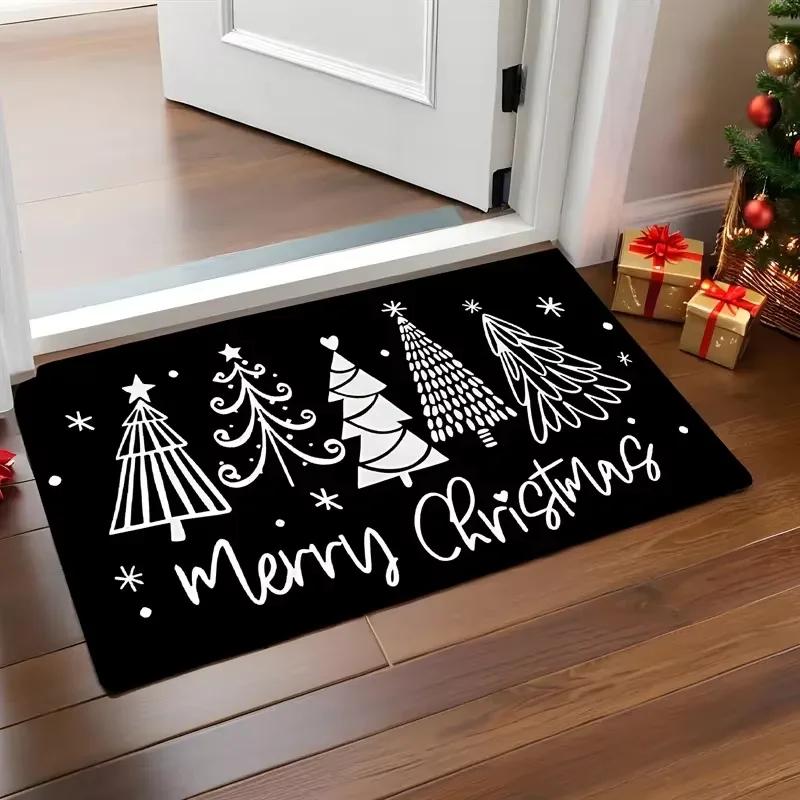 Cartoon Santa Claus Carpet Christmas Carpet Doormat Outdoor Carpet Welcome Mat Living Room Carpet Rug for Bedroom Home De