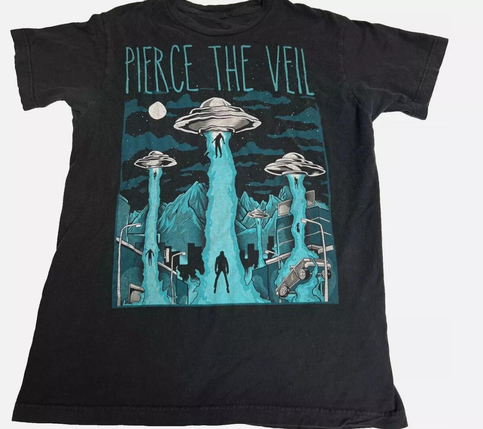 Pierce The Veil Band Shirt UFO Abduction T-shirt Cotton Unisex Tee S-5XL KK1426 L