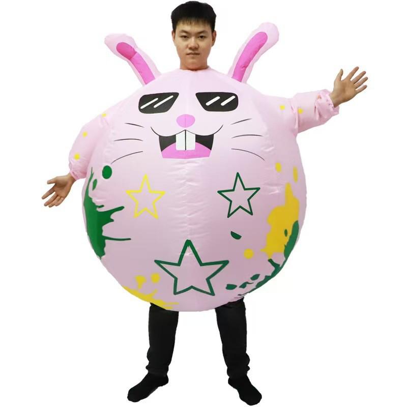 Halloween Pink Rabbit Inflatable Costume for Festivals, Parties, and Events