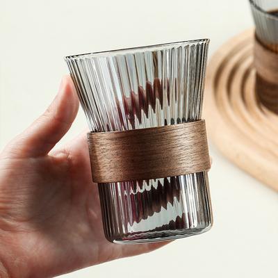 Tasse à café en verre Poignée en bois Tasse à expresso en verre Verres Verre à whisky Tasse Kawaii Articles pour le café Belles tasses à thé Chope à bière Tasse mignonne