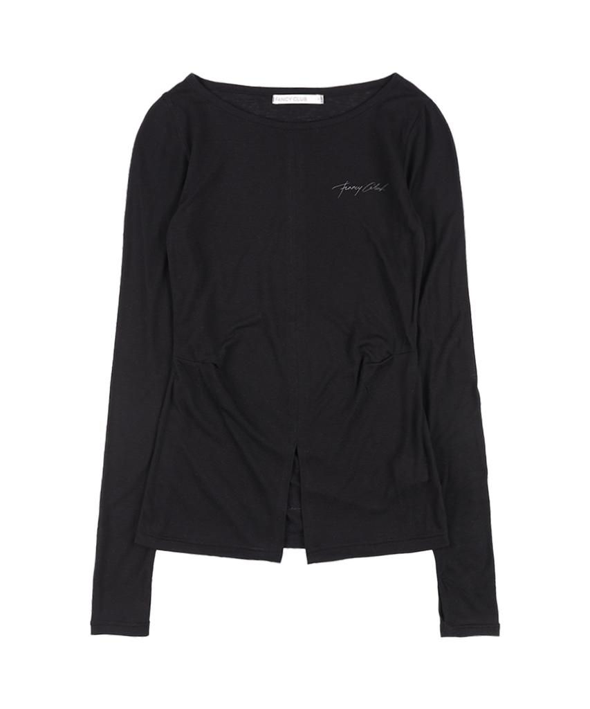 FANCY CLUB Three-Way Button Layered Long Sleeve (Black)_F25Qb079