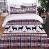 Roupa de cama de 3 peças Papai Noel Alce, Capa de edredom, solteiro, casal, Decoração de quarto Presente de Natal, leve, Confortável 3D, Conjunto de 3 peças